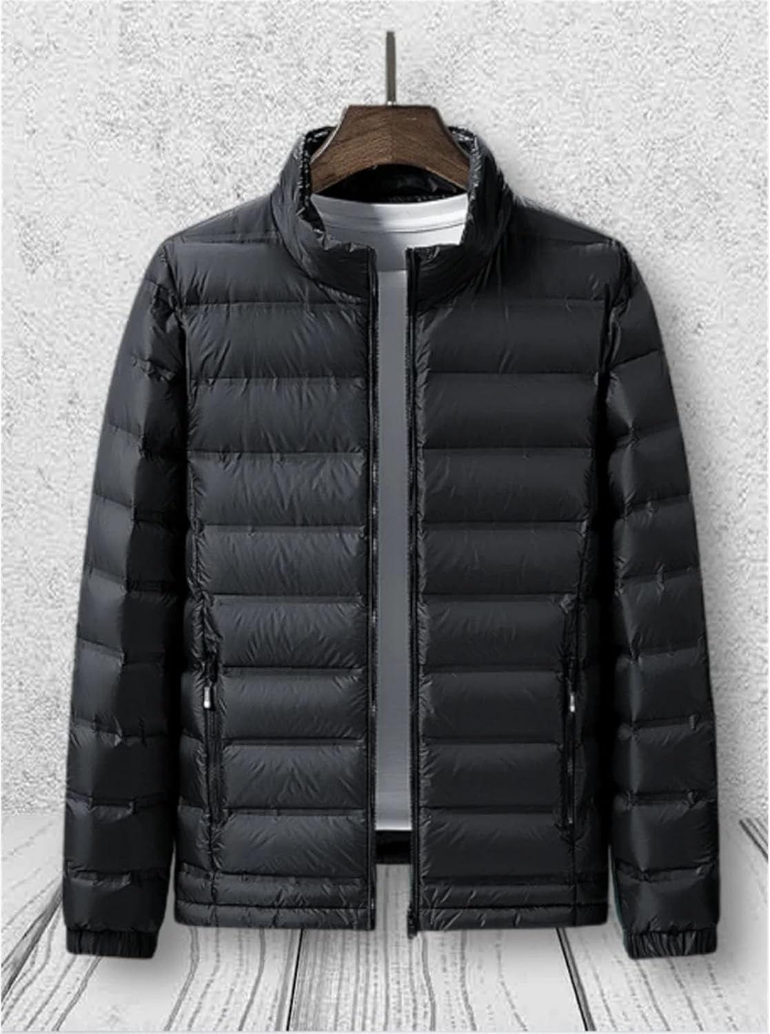 Men's down jacket white duck down thickened coat stand collar casual windbreaker warm coat plus size