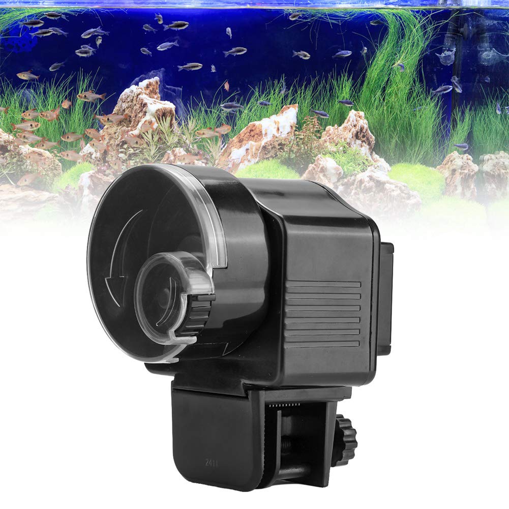 Joyzan Automatic Fish Feeder, Auto Feeding Food Dispenser Aquarium Programmable Electric Self Powered Battery Timer Vacation Holidays Small Turtle Tank Betta Flakes Pellet Strips Pond Weekend Day - image 3