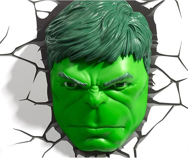 Jessecos Marvel Avengers HULK Head ,Face, 3D Deco Wall Lamp, Night Light