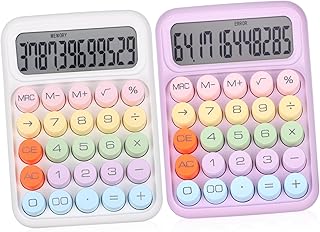 STOBOK 2Pcs Interruptor Mecânico Calculadora Colorida Calculadora De Bolso Portátil Bonito Calculadora Display Lcd Número Calculadora Calculadoras Desktop Escritório Abs Computador