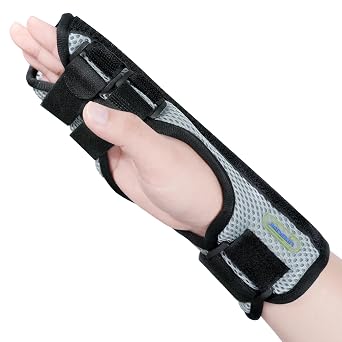 Trigger Finger Splint,For Supporting the Middle, Index, Little or Ring Finger,Treating Hand Fractures, Arthritis, Mallet Finger or Metacarpal Fractures,Adjustable Hand and Wrist Supports, Black ,L