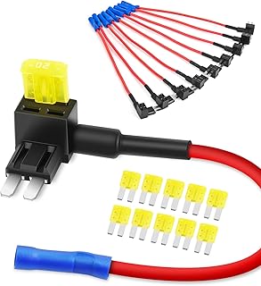 Nilight 10 Pack Micro 2 Fuse TAP 12V Car Add a Circuit ATR Blade Fuse Adapter with 20A Fuse Micro II Fuse Holder Add On Dual Circuit Adapter for Cars Trucks Boats (50058R),Blue, Red, Black, Yellow
