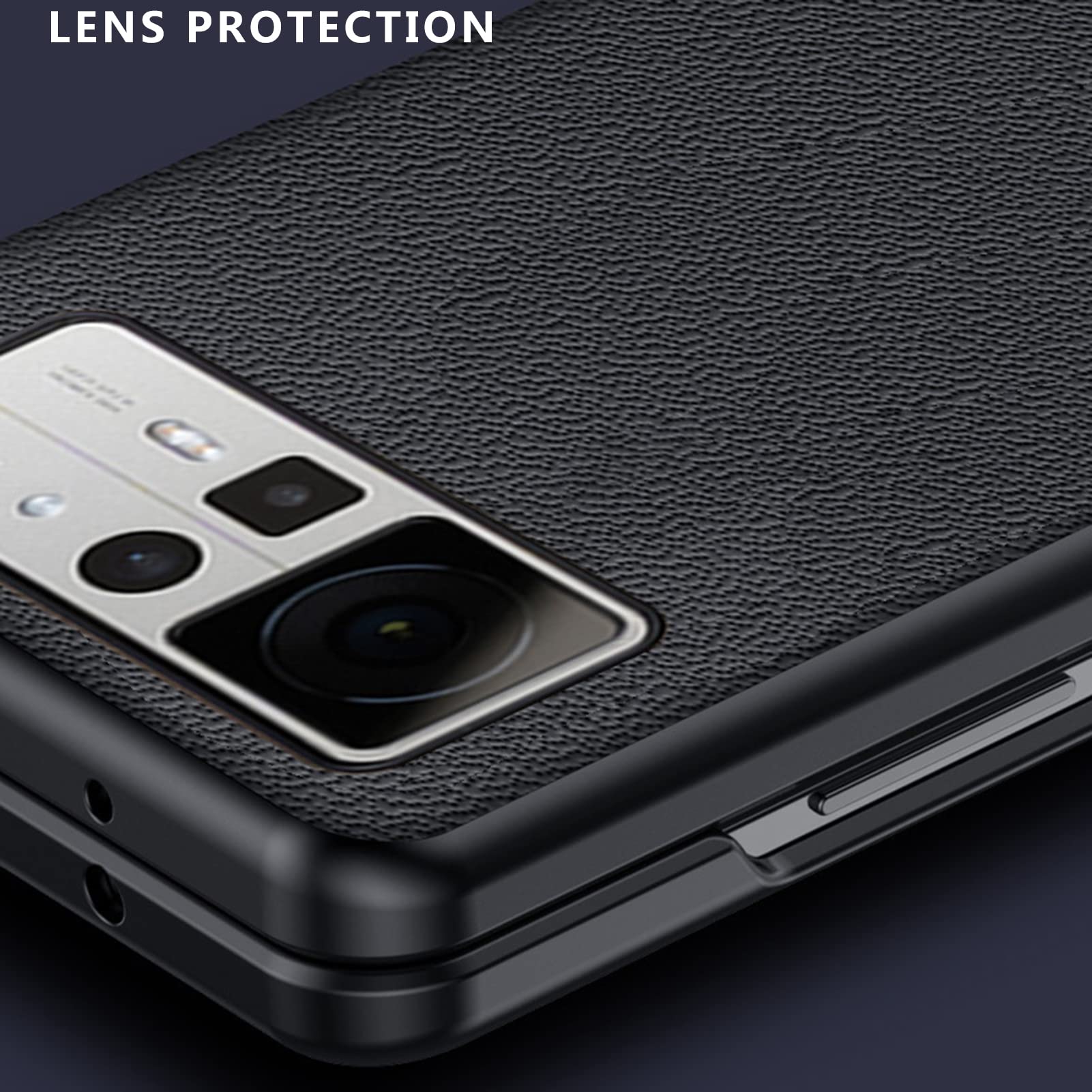 Etui z prawdziwej skóry do Xiaomi Mix Fold2, etui na telefon komórkowy z klapką i ochroną ekranu, ochrona zawiasów, skóra nappa Cowide, etui ochronne, styl biznesowy, niebieskie1