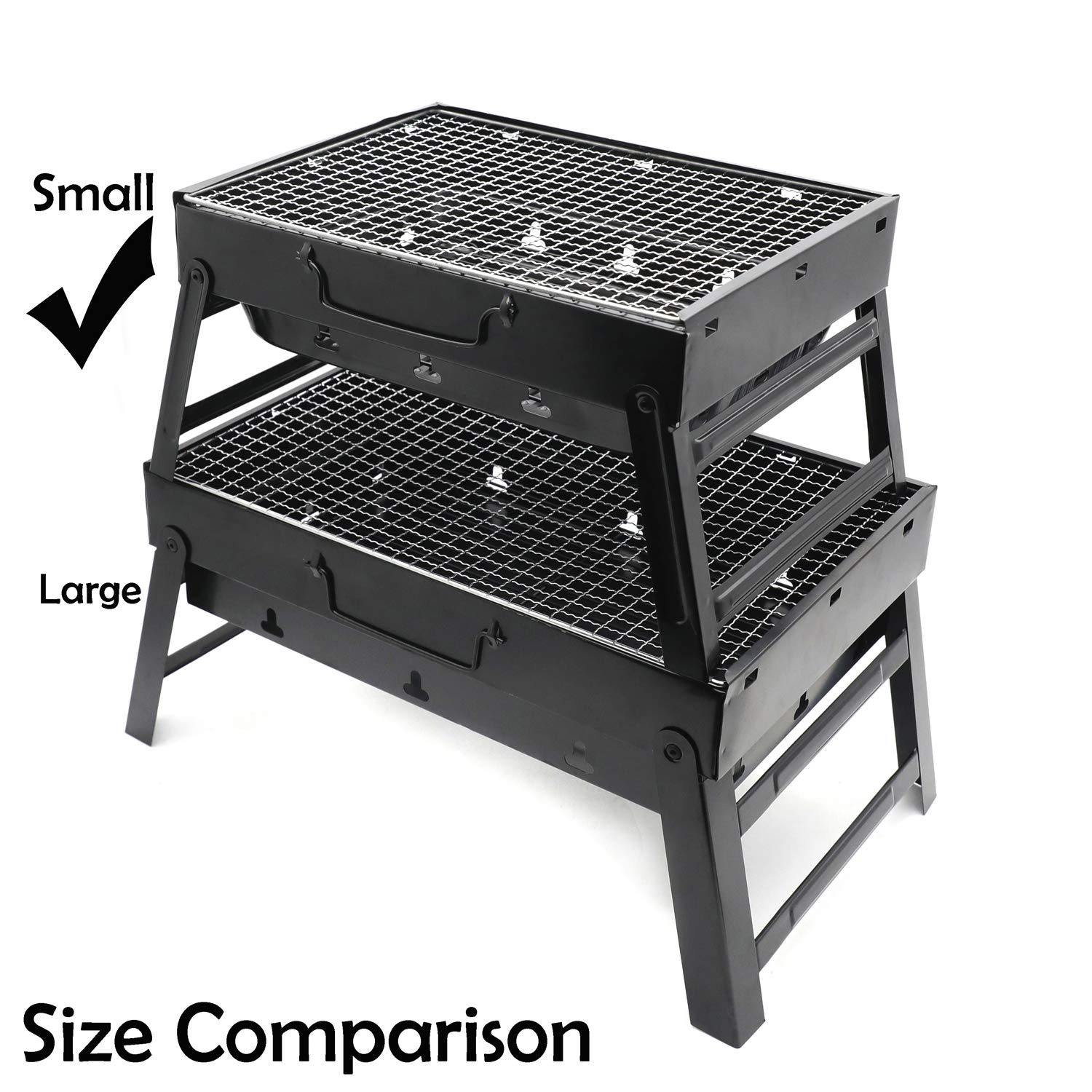 バーベキューグリル 折りたたみ スマート ポータブルBBQコンロ バーベキューグリルバーベキューキャンプストーブ折りたたみ屋外キャンプバーベキューメッシュボード軽量ミニ炭スチールメッシュボウルホルダ