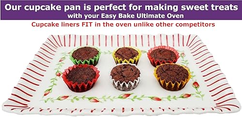 Miniatura 3 de Juego de sartenes Super Deluxe compatible con Easy Bake Ultimate Oven  Incluye forros para cupcakes que caben en el horno, a diferencia de otros