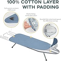 Vista 2 de Tabla de planchar de mesa, pequeña tabla de planchar plegable portátil con pies antideslizantes, mesa de planchar compacta de viaje para dormitorio