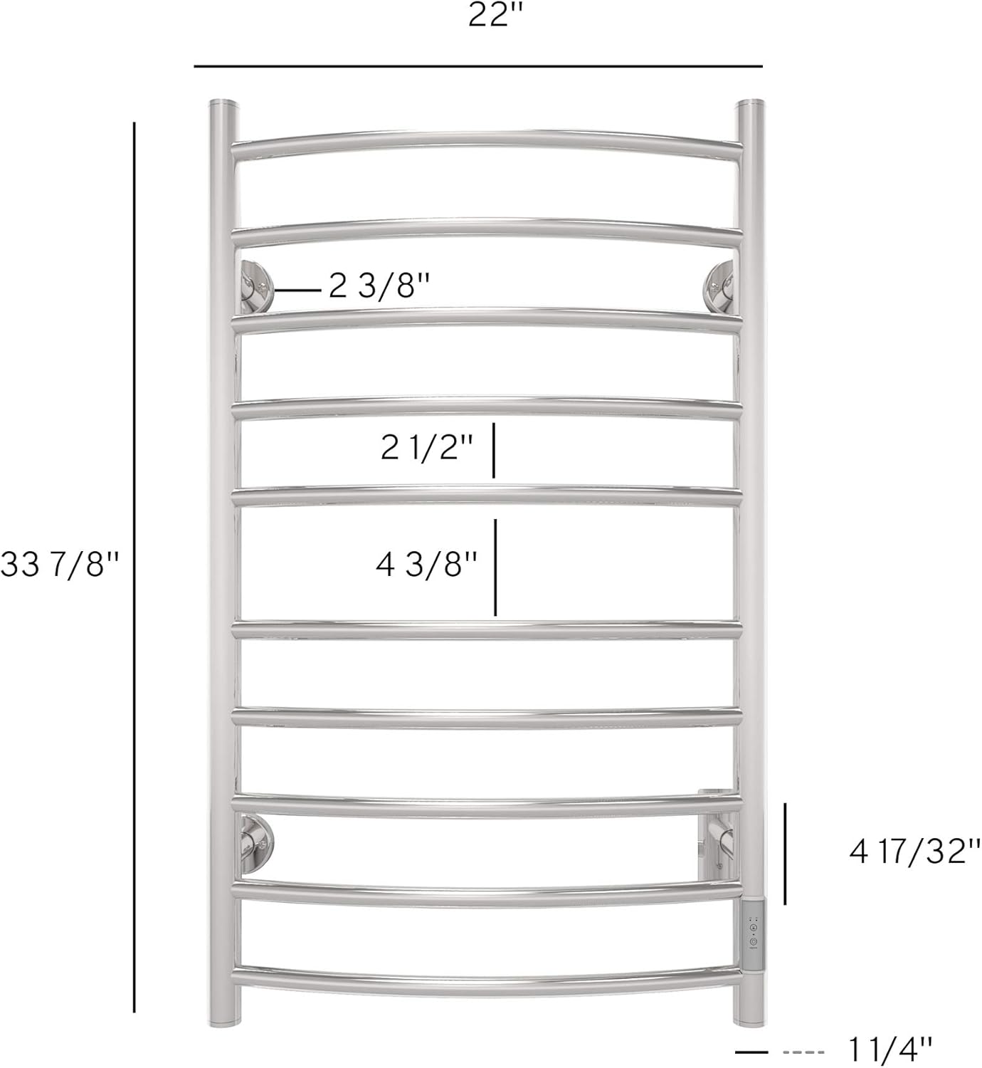 Limited Discount Odass | Towel Warmer with Timer | Built-in Timer with Led Indicators | 3 Timer Modes: ON/Off, 2 H, 4 H | Wall Mounted | 10 Curved Bars | (Chrome) Black Friday - 80% OFF Odass | Towel Warmer with Timer | Built-in Timer with Led Indicators | 3 Timer Modes: ON/Off, 2 H, 4 H | Wall Mounted | 10 Curved Bars | (Chrome)