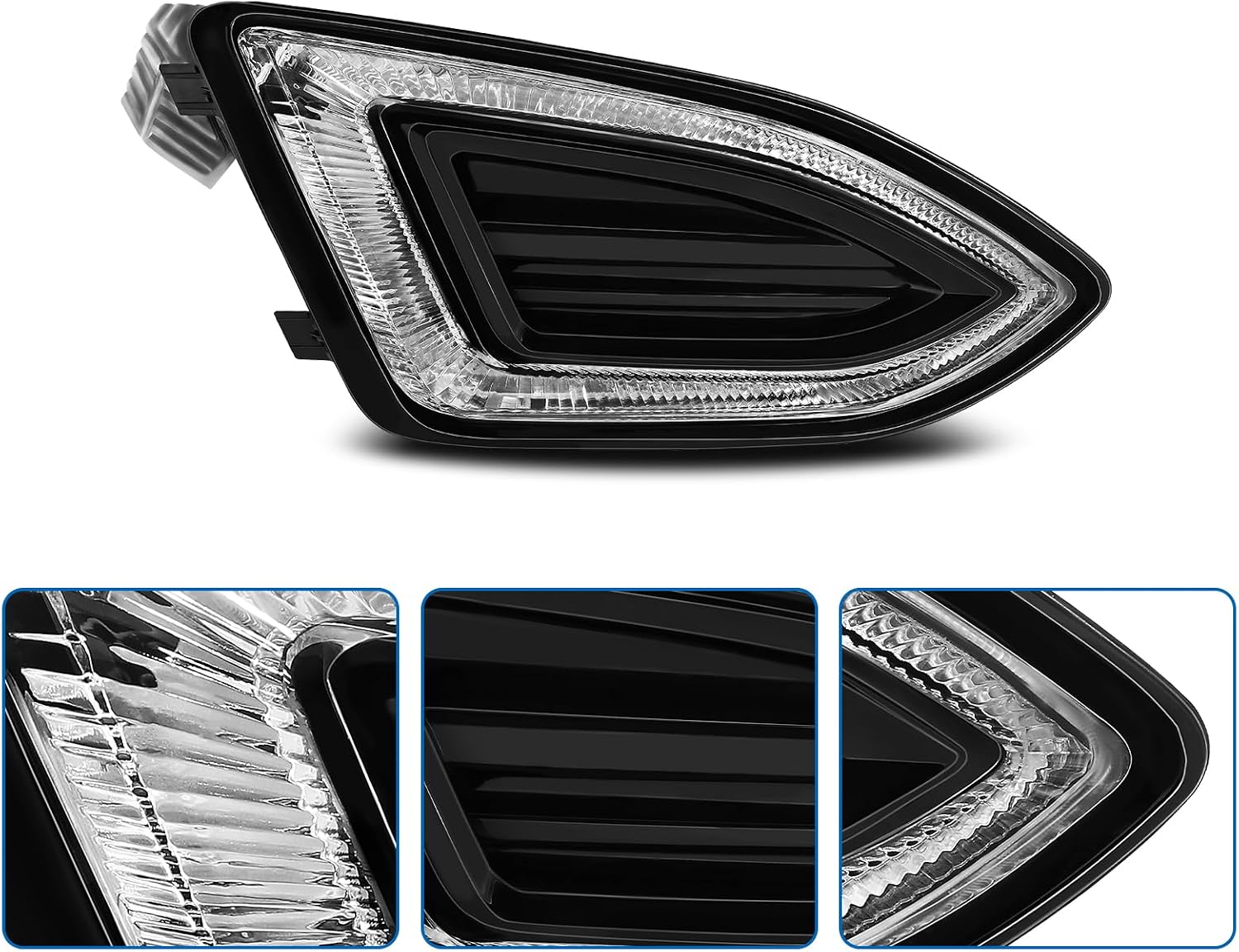Fog Light Fit For 2015-2018 Ford Edge With LED Fog Lamp (Right Side, Chrome Housing - R)
