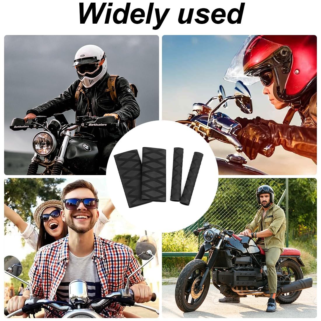 4 Pezzi Copri Manopole Moto, Coprimanopole Moto R1200GS R1250GS F850GS F800GS Copertura Universale Termorestringente per manopole originali e comandi riscaldati(nero)