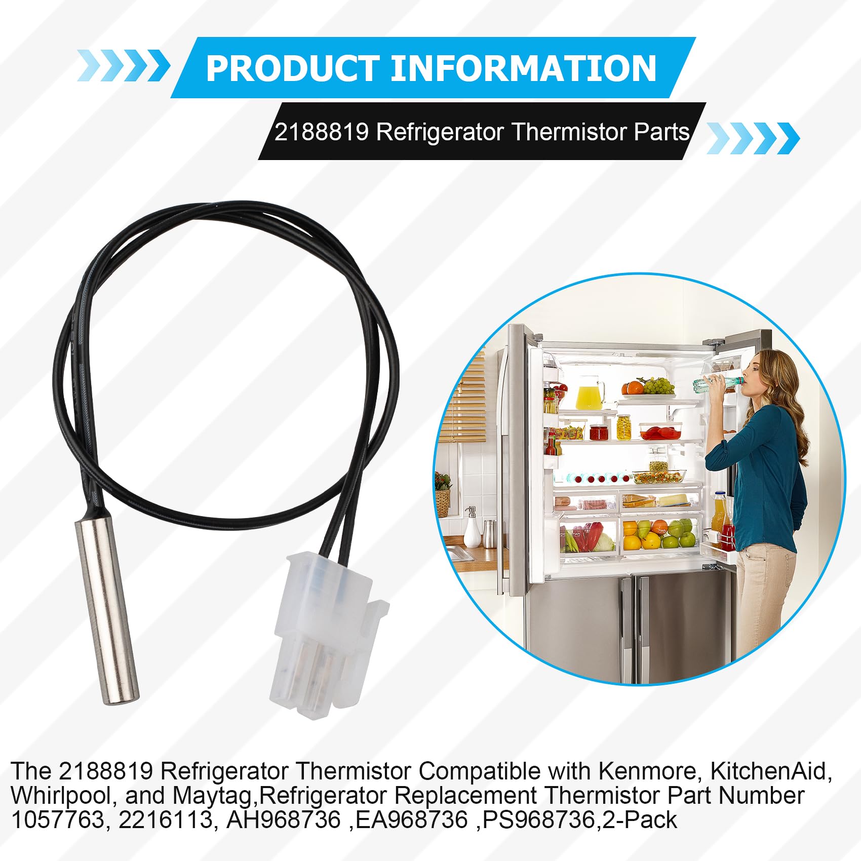 Termistore Edgewater Parts 2188819 Per Lavastoviglie KitchenAid, Maytag E Kenmore – AP6006067