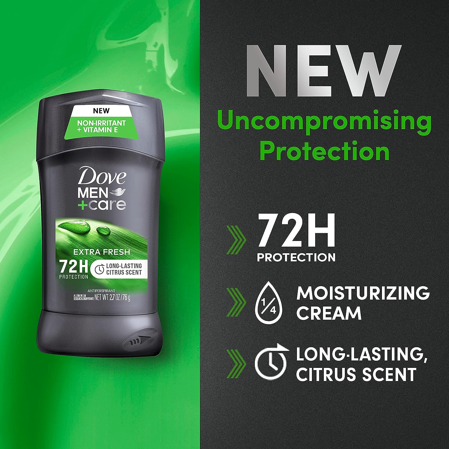 Dove Men + Care 48 Hour Antiperspirant Stick, Non-Irritant, Extra Fresh, 2.7 Ounces, Pack of 11