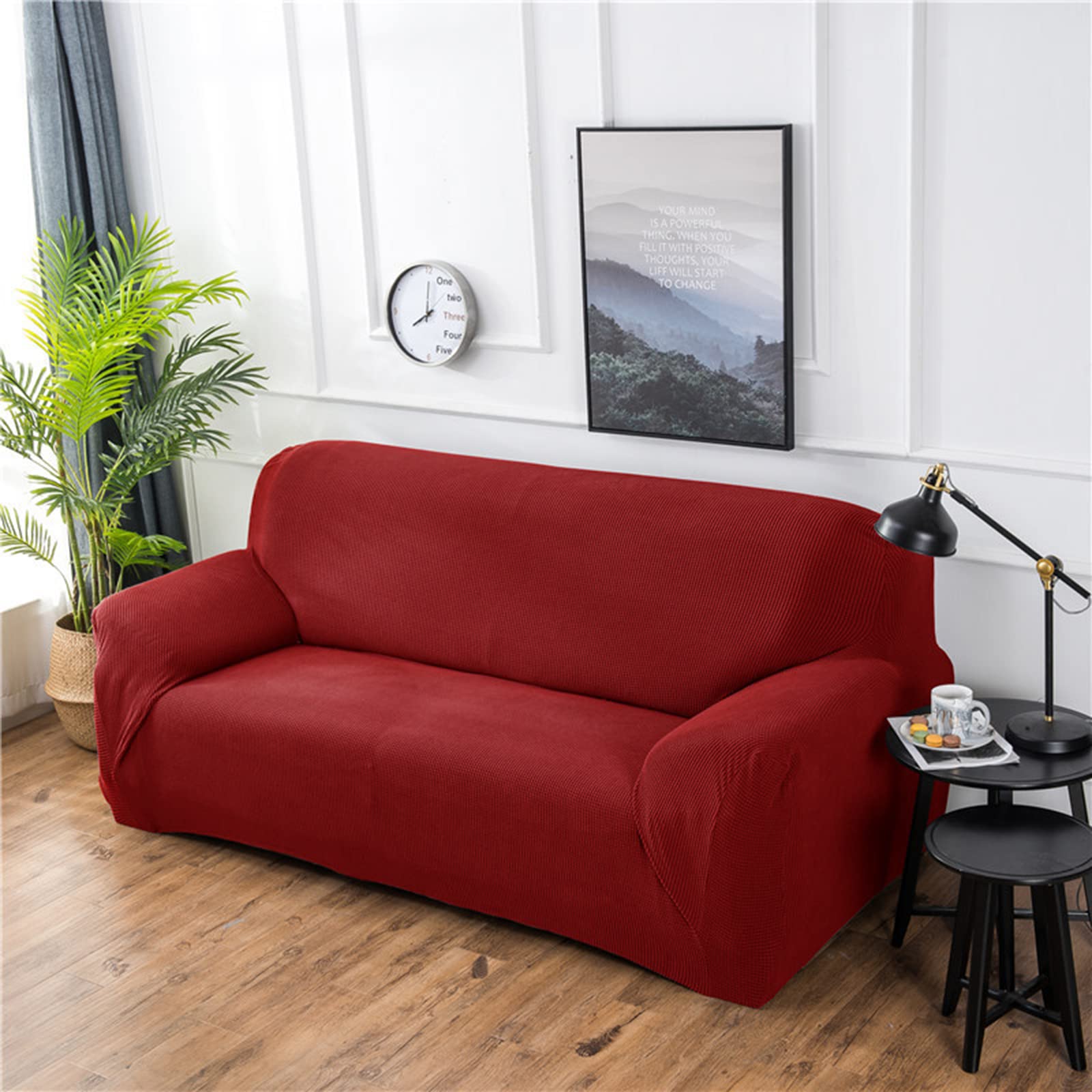 Housse de fauteuil jacquard extensible relief petits carreaux