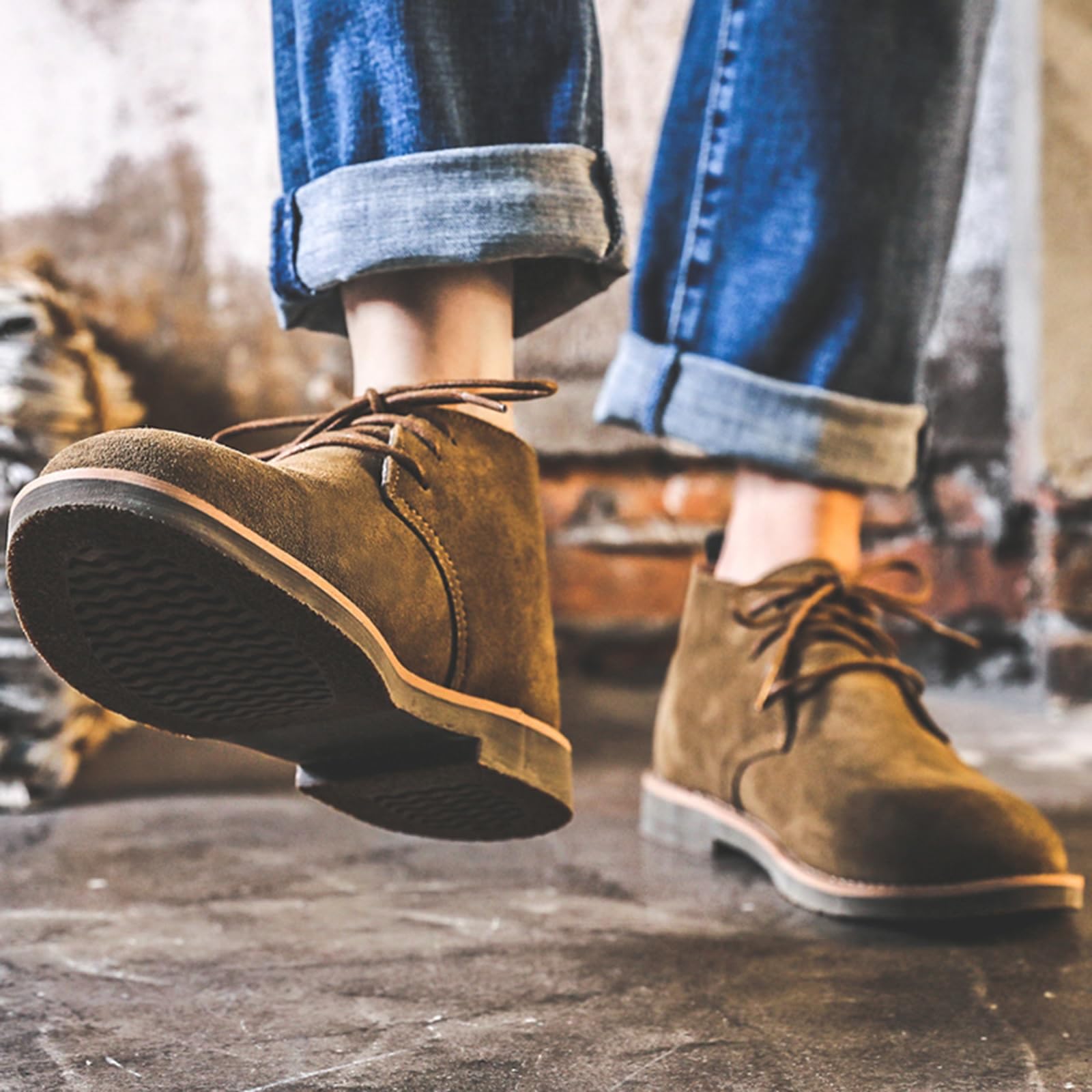 Amazon.com: DHAEY Cowboy Boots for Men Casual Flat Low Heel  display picture 1
