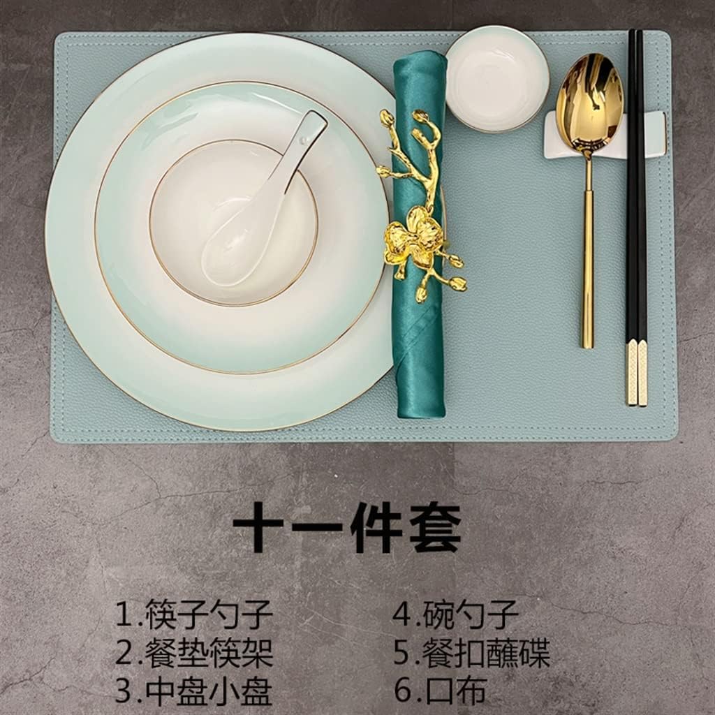 Gradient Color Cutlery Set Dinner Plate Placemat Combination Table Decoration