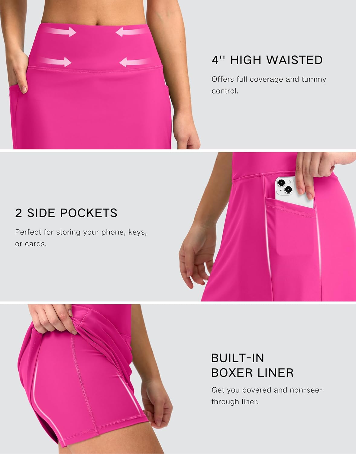 G Gradual Women's 16" Swim Skirt with Pockets High Waisted Tummy Control Modest Swimsuit Bathing Suit Bottoms for Women - Image 6