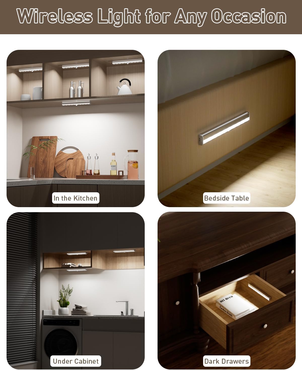 LED Motion Sensor Night Light, Rechargeable RV Step Lights,3 Pack Wireless Camper Step Lights, Magnetic Motion Activated Stair Lights for Motorhome Travel, Travel Trailers,1800mAH, 6500K