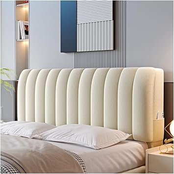 Bed headboard Cover Velvet Bed Headboard Slipcover for Queen Full Twin King Size Bed,Quilted Bed Headboard Cover Thicken Headboard Protector Cover,Pink,200CMBeige,150CM