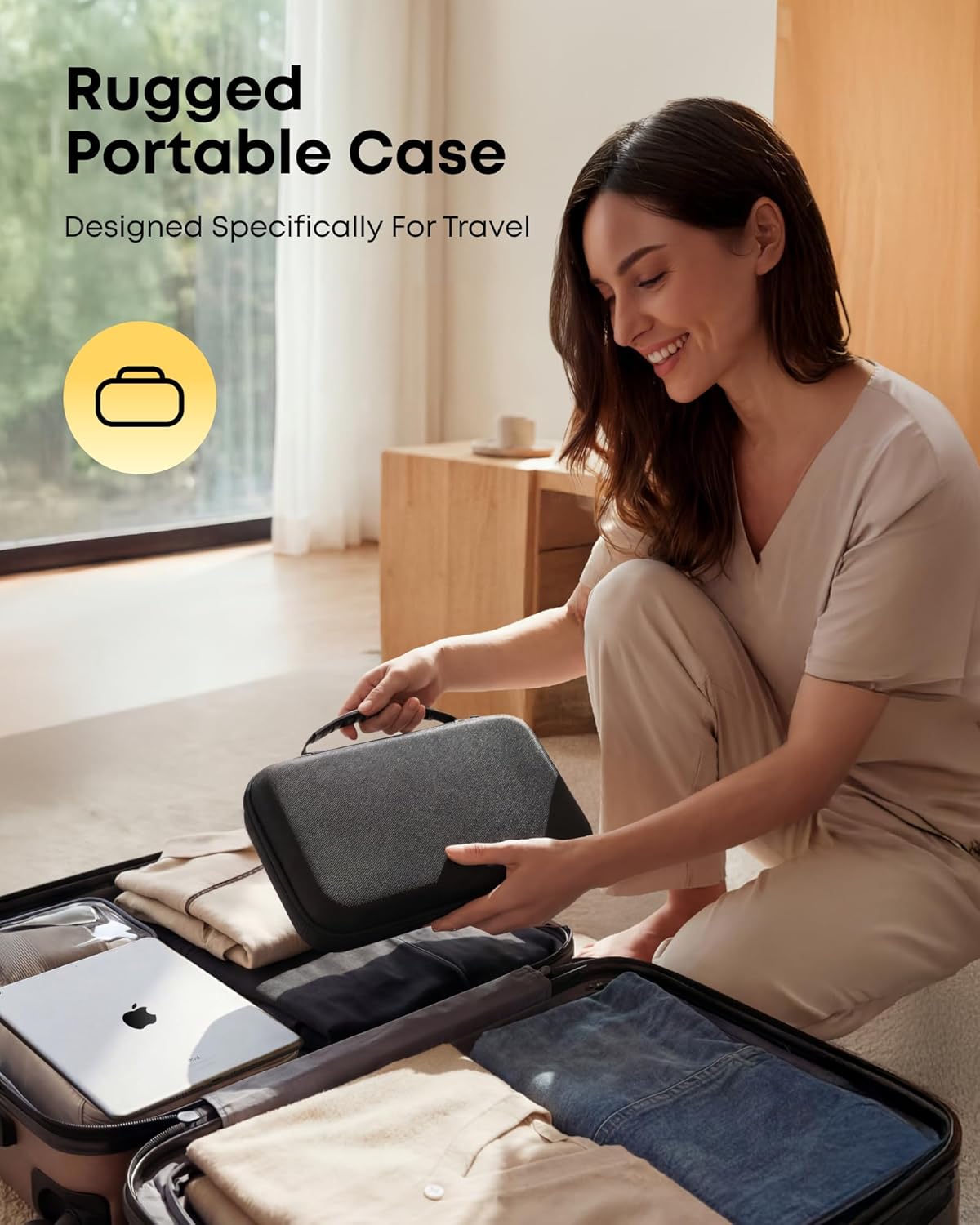 Portable Foldable Keyboard and Mouse Combo, Bluetooth×2+USB A+USB C(4 in 1) Connection, Keyboard Lock, Full Size Folding Wireless Rechargeable Silent Design for Travel/Home/Office-Black Gray