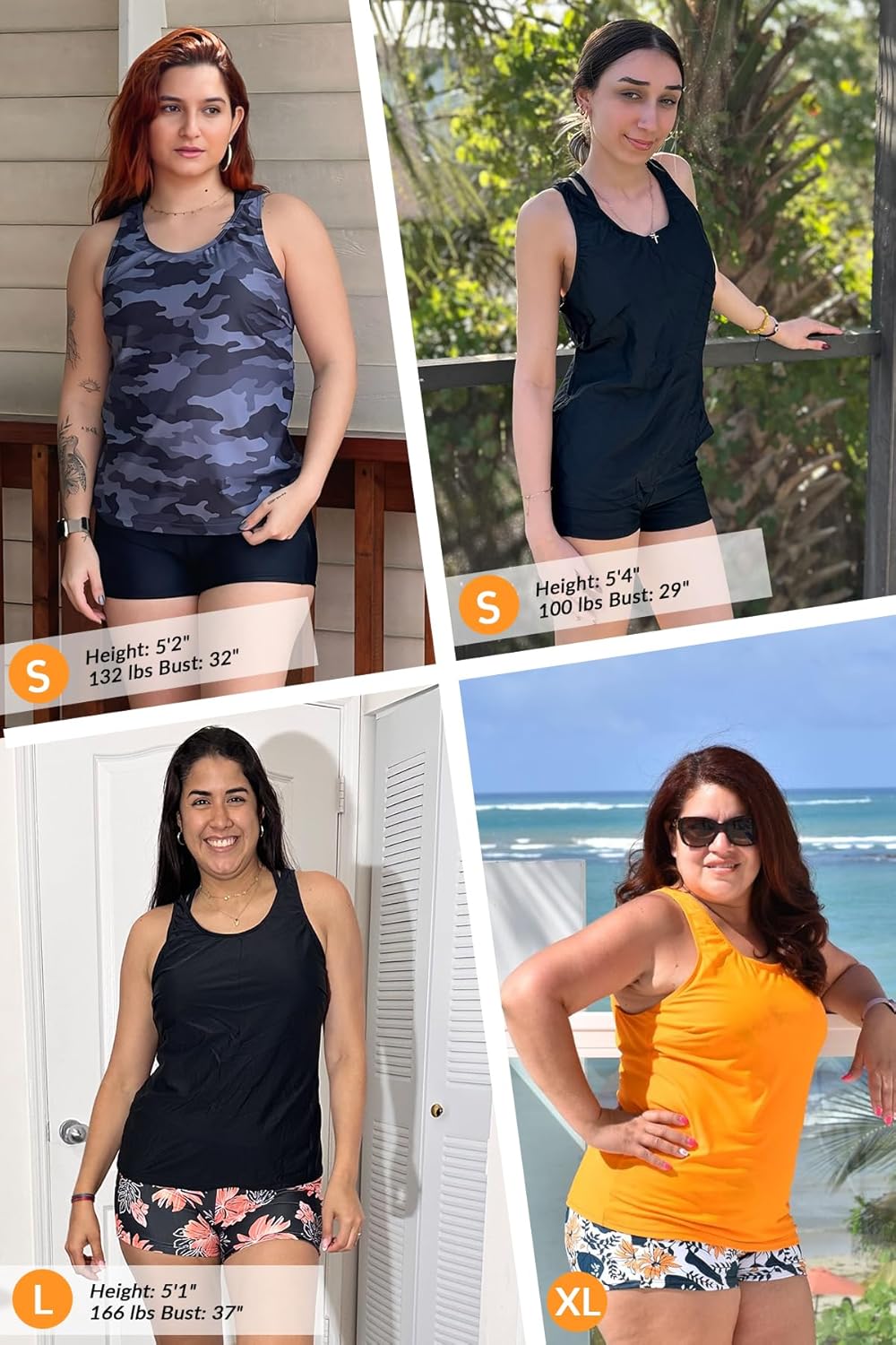 Yonique 3 Piece Tankini Swimsuits for Women Bathing Suits with Boy Shorts and Swim Tank Top Bra Modest Swimwear - Image 6