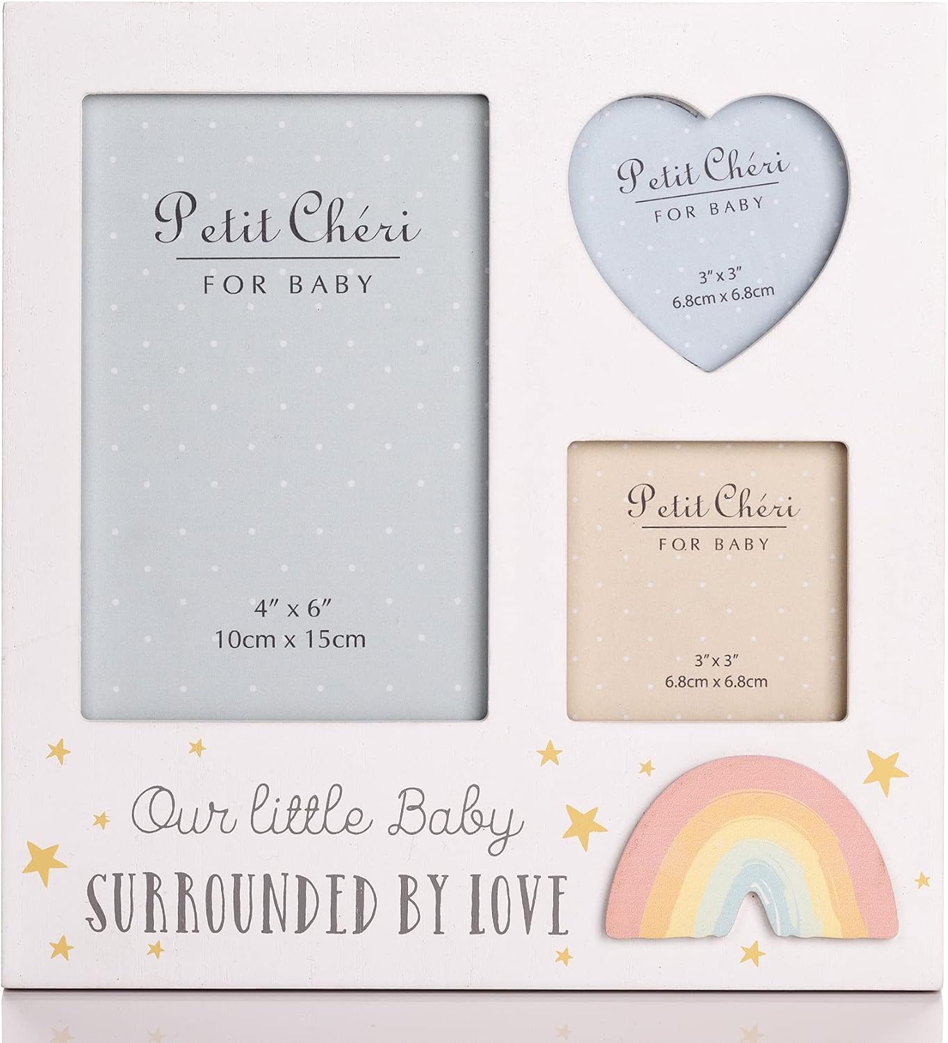 Petit Cheri Collage Photo Frame with Rainbow Surrounded with Love