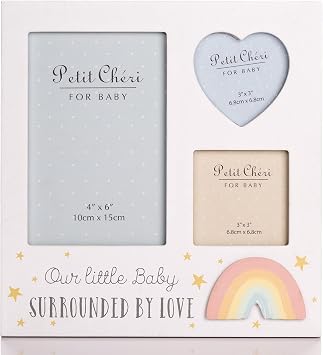 Petit Cheri Collage Photo Frame with Rainbow Surrounded with Love