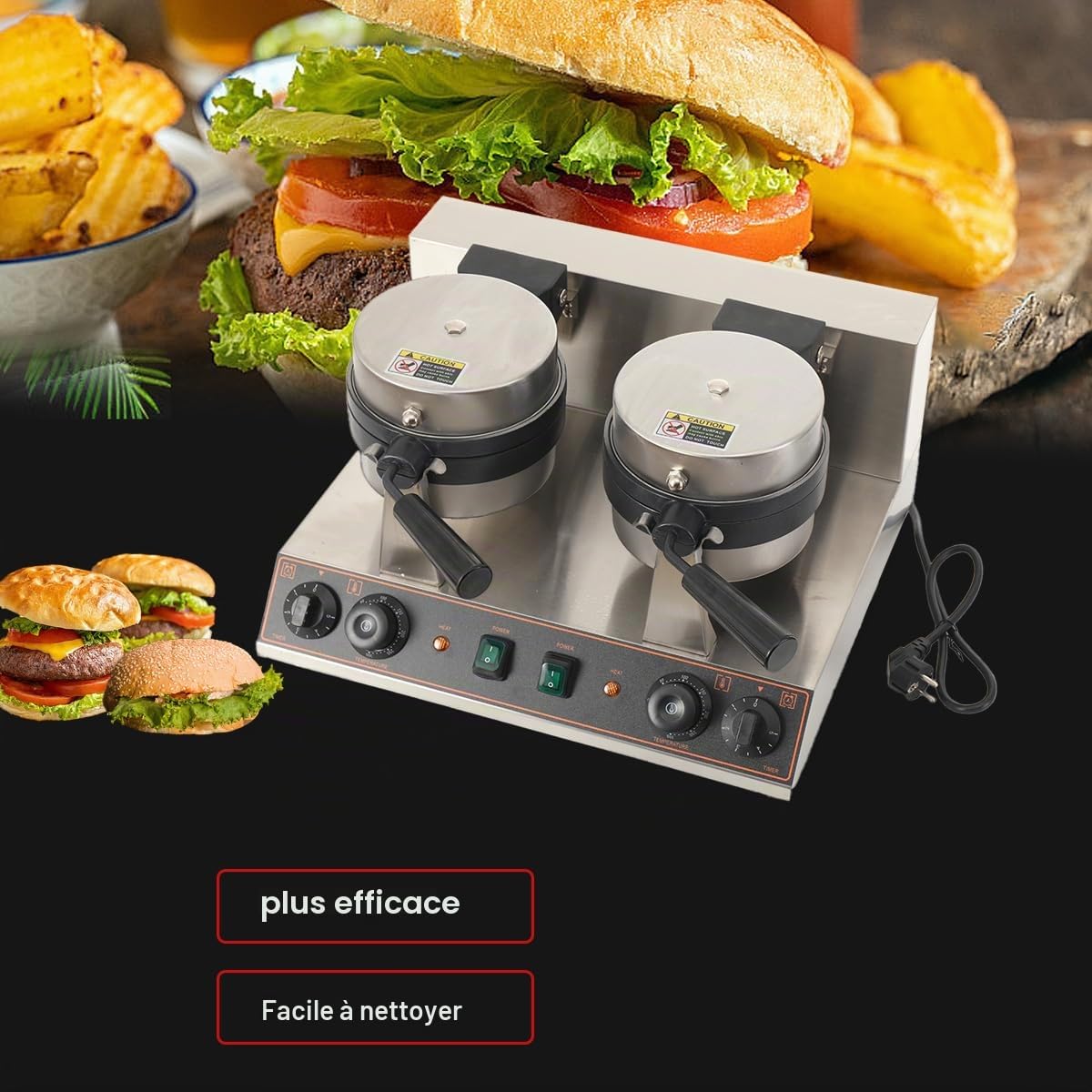 Machine à Hamburger Commercial, Rotatif UFO Burger Maker Machine à glace