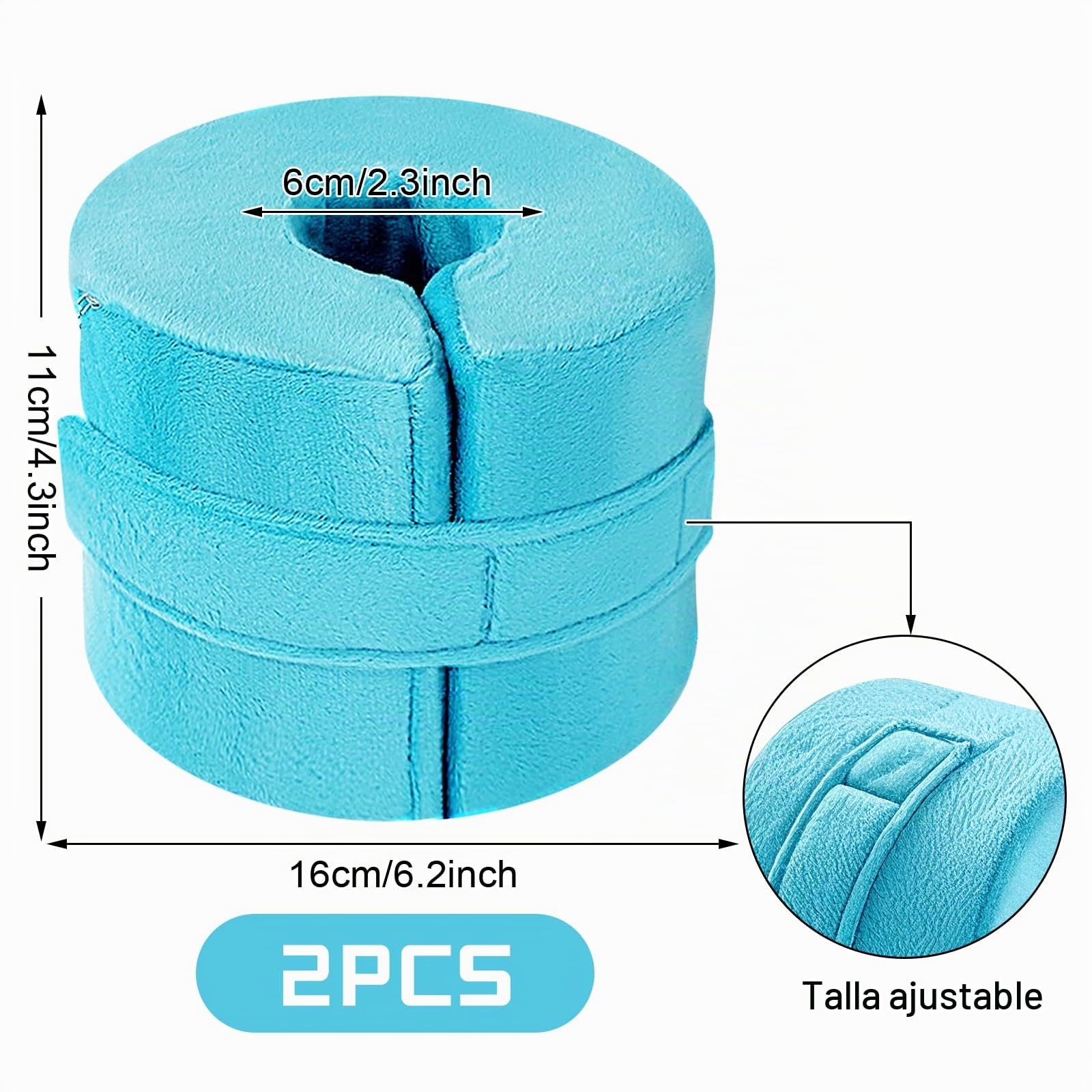 2 almohadas de elevación de pies, cojín de espuma de tobillo con funda extraíble con cremallera, almohada de elevación de talón de cuña para presión del pie, úlcera de cama, reposapiés y reposapiés