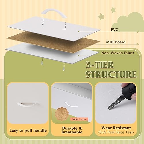 Miniatura 6 de WLIVE White Tall Dresser for Bedroom, 6 Drawer Dressers & Chests of Drawers, Fabric Dresser for Closet, Living Room, Night Stand with Metal Frame,