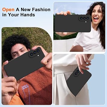 Kukiwhy für Samsung Galaxy A57 Hülle Silikon mit 1 Lanyard Dünn Slim Case mit Microfiber-Innenfutter Handyhülle für Samsung Galaxy A57 Rundumschutz mit Kratzfeste Schutzhülle Schwarz