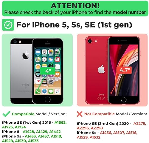 Miniatura 2 de Diseñada para iPhone SE 2016 (1 generación)  5  5s no para SE2020 Funda con clip para cinturón - Funda con función atril - Negro