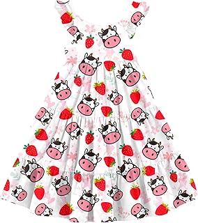 Toddler Dresses Girls Summer Floral Ruffle Sleeve Sundress Casual Sleeveless A-Line Playwear Dress 2-8 Years - Buy now