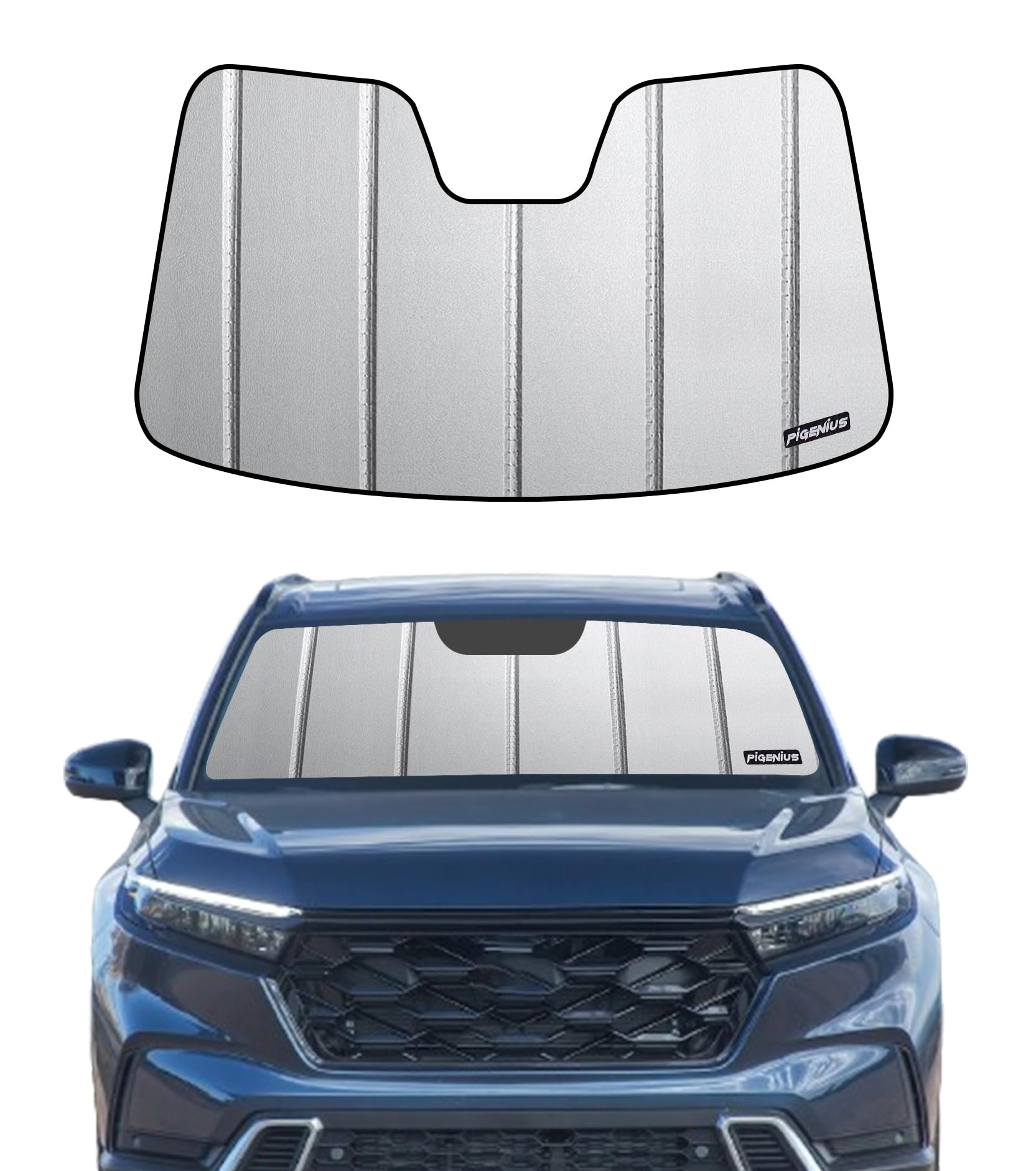 Windshield Sunshade for Honda CR-V 2023-2026, Premium Grey Leather Finish