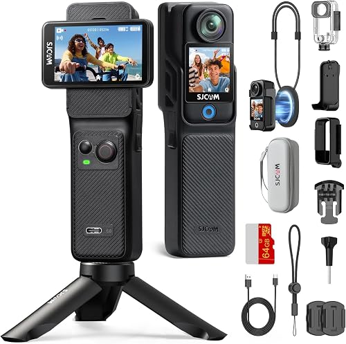 SJCAM C400 Bundle Vlog(64G)-Camera Vlog 4K avec 7H d'Auto…