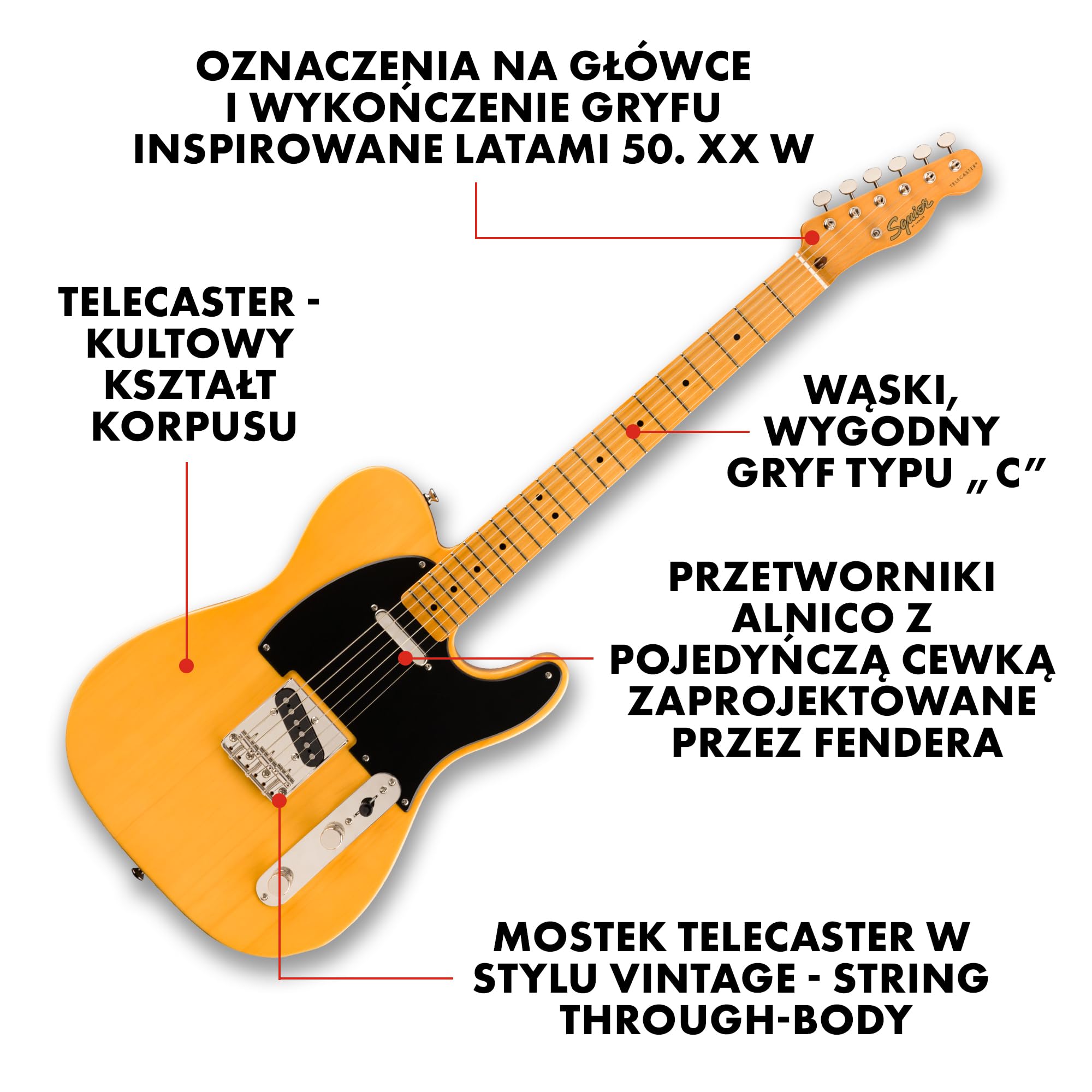 ⭐︎Fender/Telecaster⭐︎ Fender Classic Vibe '50S Telecaster Gitara Elektryczna