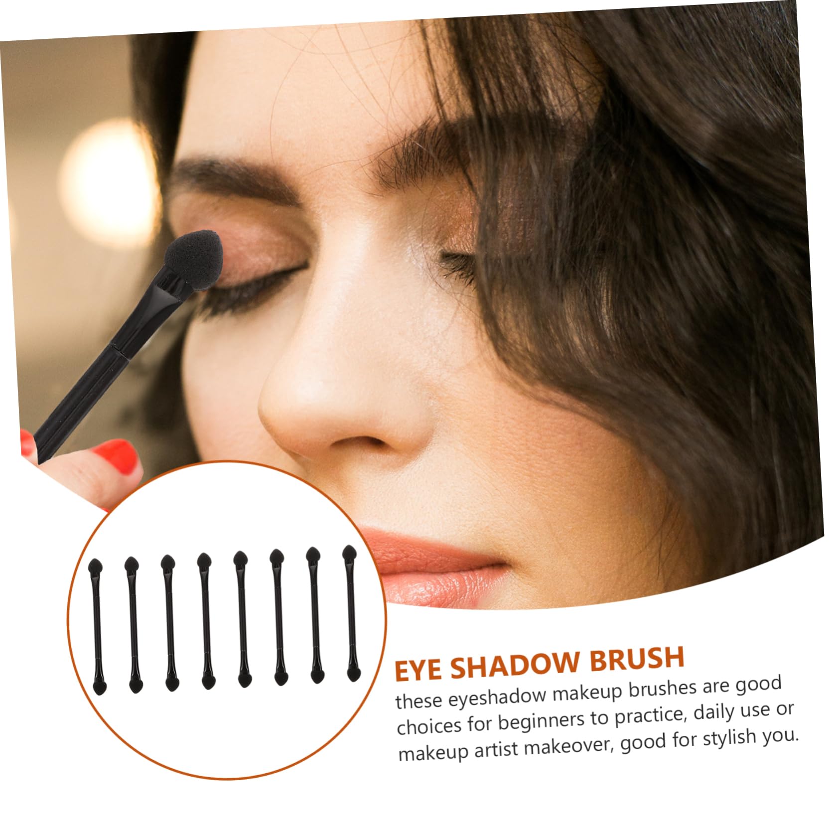 FOYTOKI Sponge Eye Shadow Stick 30pcs Double-ended Eye Makeup Tools Soft Sponge Tips Sturdy Comfortable for Daily Use