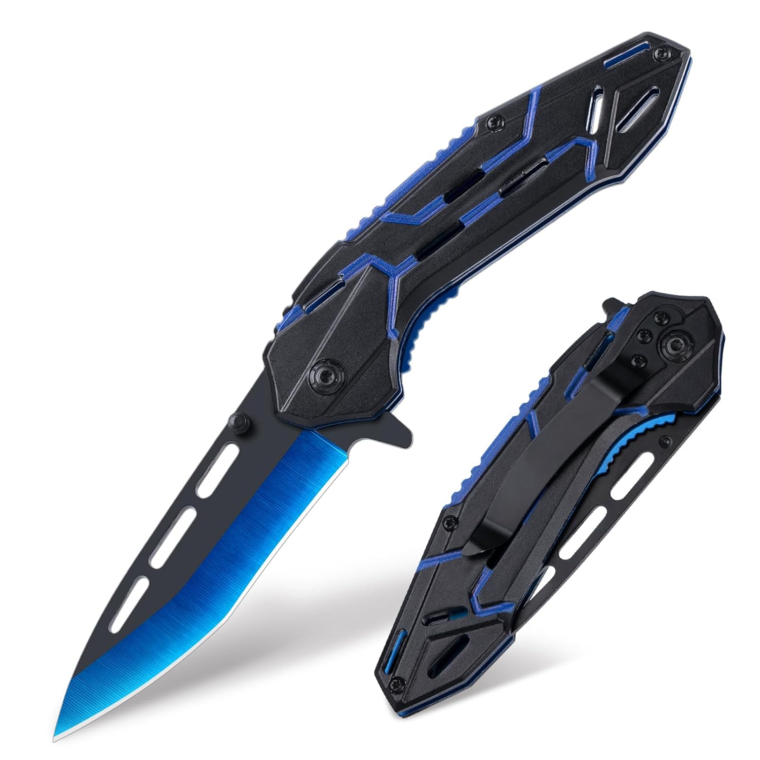 Cool Pocket Knife for Men Camping Knife with 3 4 Stainless Steel Blade EDC Folding Knives with Clip