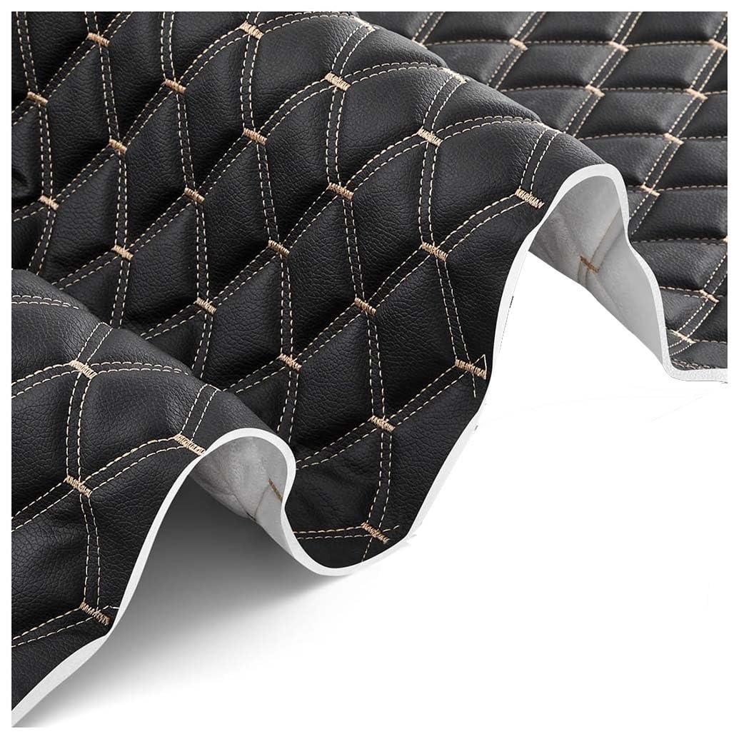 Polipiel Tela De Grano De Cuero De Imitación Material Texturizado Por Tapizar, Polipiel, Manualidades, Vinilo, Cojines O Forrar Objetos -para Cojines De Coche(Black 2,1.6X3m)