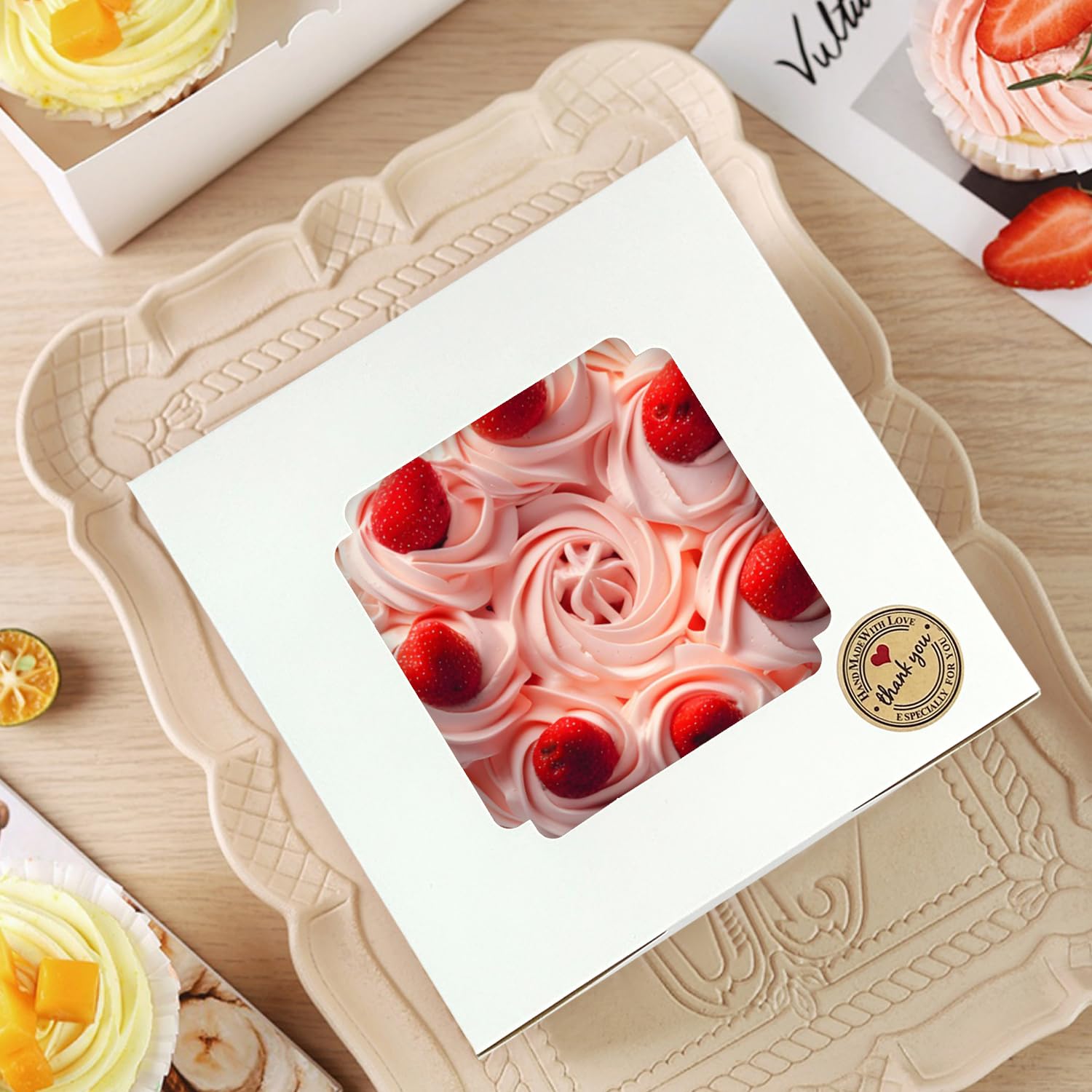 Cake Board Cookie Boxes 20pcs 10''x10''x8'' Bakery Cake Box With