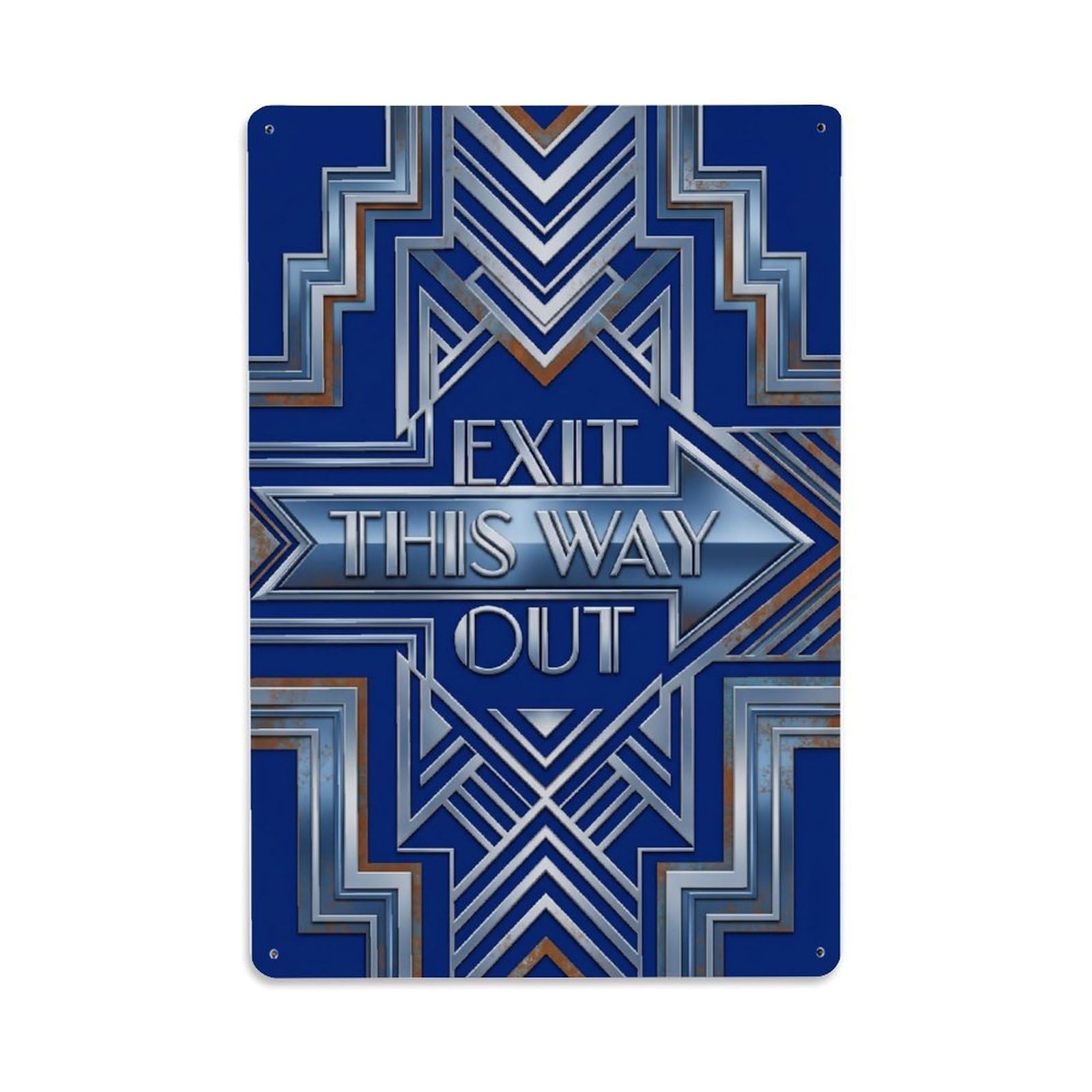 Exit This Way Out Building Code Metal Tin Sign Plaque Wall Decor for Cafe, Club Bar, Office, Home Garden Metal Poster 8x12Inch