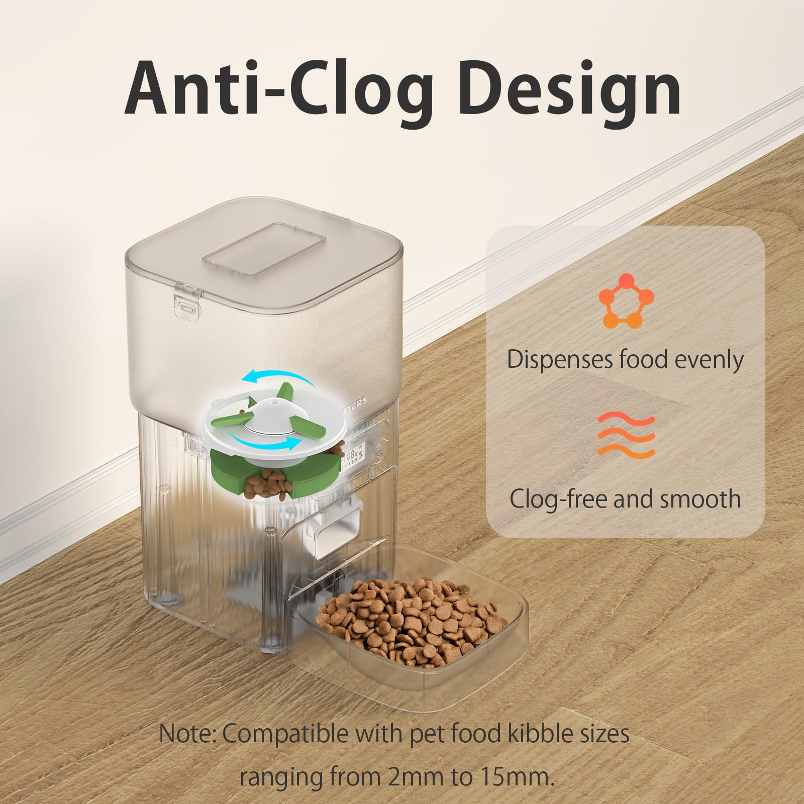 Mangeoire automatique pour chat avec anti-obstruction et double puissance, distributeur de nourriture sèche de 4 L pour 1 à 6 repas par jour, minuterie et garde frais, mangeoires chronométrées pour