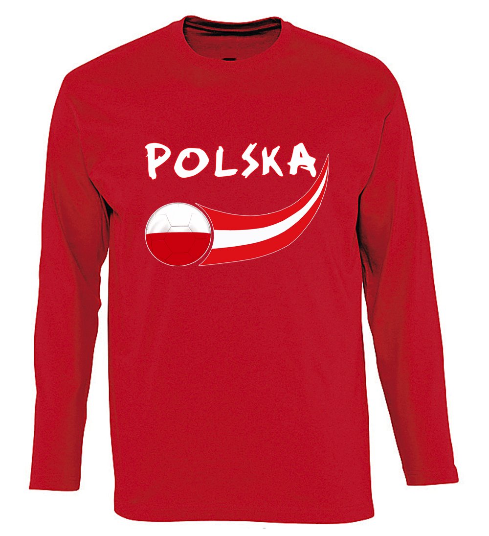 Supportershop Men Poland Long Sleeve T-shirt - Red, Medium