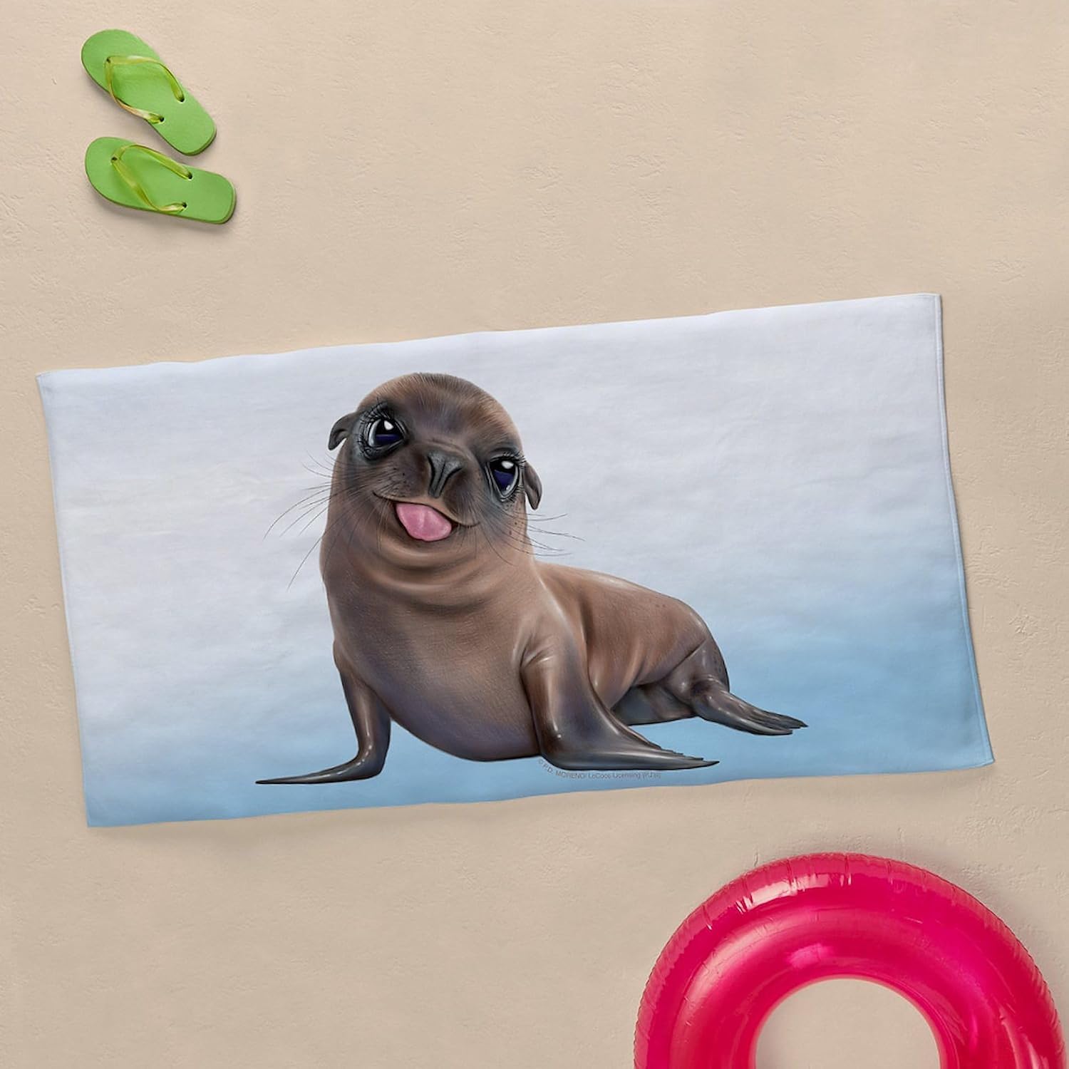CafePress PD Moreno's Seal 30"x60" Absorbent Cotton Back, Soft Beach, Pool Towel