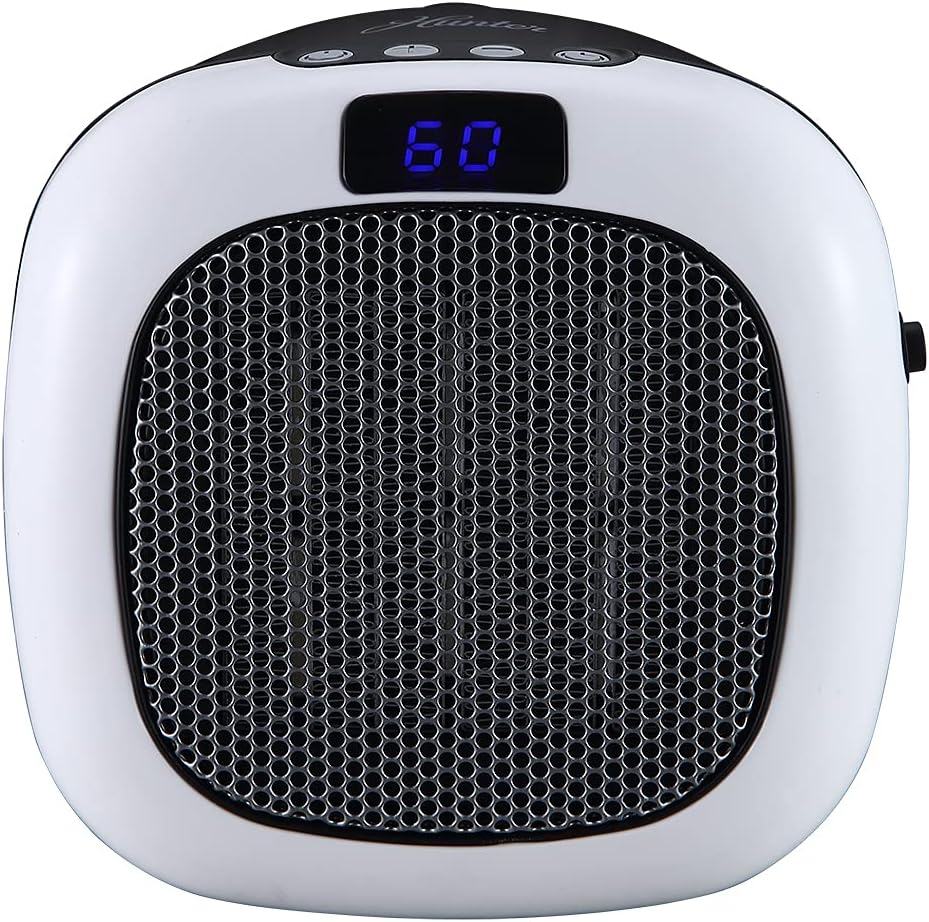 Hunter 750W Wall Mount Space Heater with Remote Control-12 Hour Timer, Two Heat Settings, Digital Display, Adjustable Thermostat, White