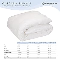 Vista 5 de Downright Cascada Summit - Edredón de plumón de ganso blanco de lujo, 600 potencia de relleno, 100% algodón de 300 hilos, peso de invierno de 94