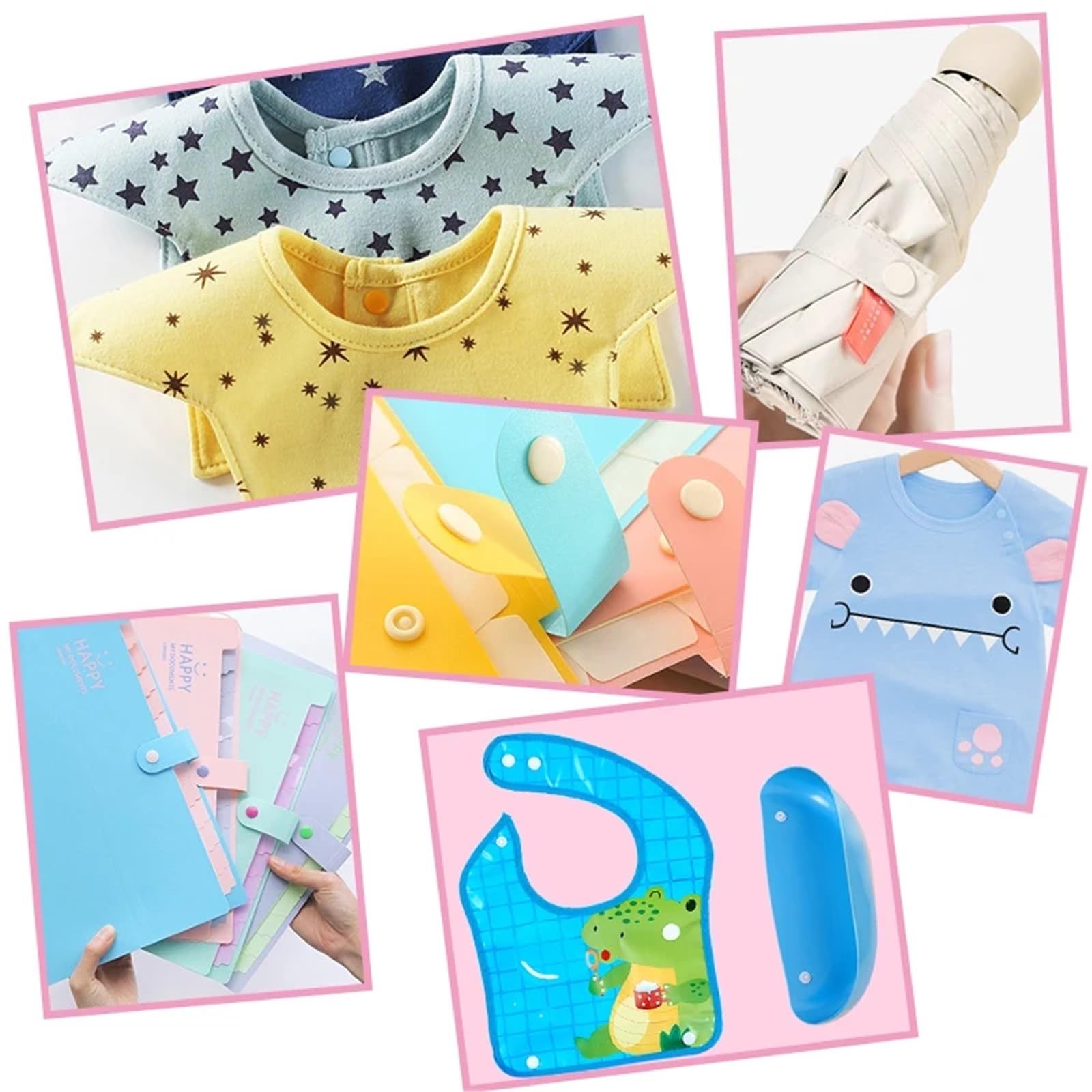 200 Set Druckknöpfe Nähwerkzeug-Set und Behälter, Kinderknöpfe for Kleidung, DIY Positionierungsclips, Druckknopfverschlüsse, handgefertigte Sets