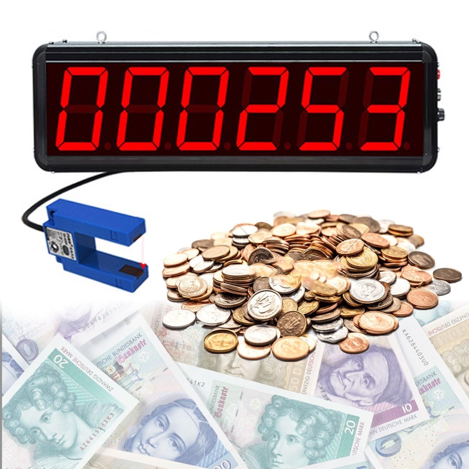 LYDZUSDP U-Shaped Induction Counter,3inch 6 Digital LED Counter Meter,Counting Range 0-999999&Sensing Distance 30MM