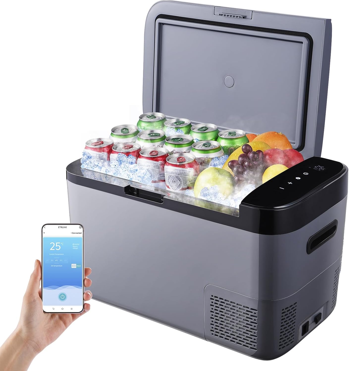 AAOBOSI Car Refrigerator with contents and smartphone app
