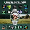 2025 DA GPT Smart Watch for Men with Bluetooth Call, Heart Rate, Blood Pressure, SpO2, Sleep Monitor, 107 Sports Modes, Waterproof Round Watch, 1.19-inch AMOLED Display, Compatible Android and iOS