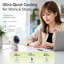 EXCACIA Astronaut Mini Rechargeable Fan for Kid & Students | Portable USB Type-C Personal Cooling Fan | Cute Hanging Neck Fan for Study, Travel, School & Birthday Gifts (Black) gallery image