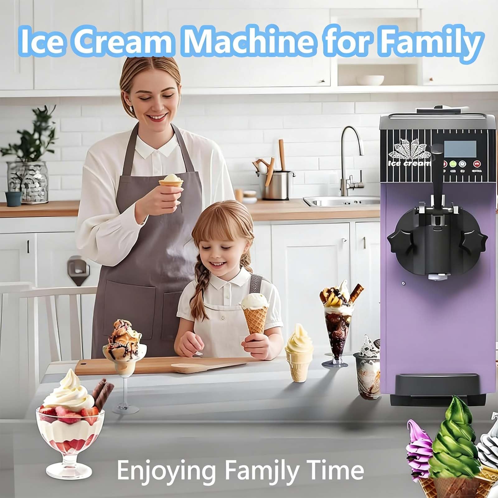 Máquina Comercial De Helado De Un Solo Sabor Encimera